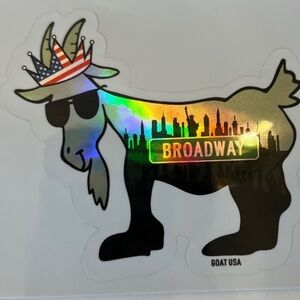 Broadway Goat USA Sticker with Holographic Design